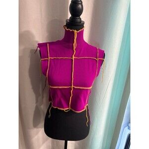 purple short sleeve turtleneck